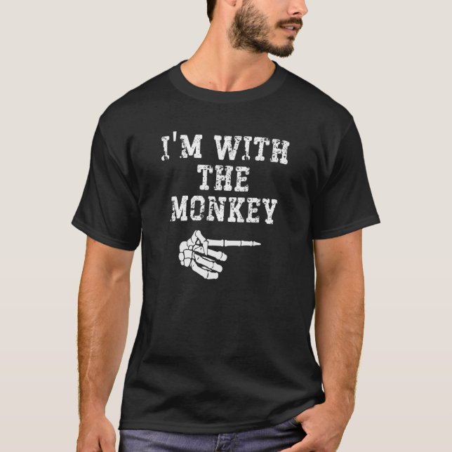 T-shirt Je suis avec le Monkey Point Matching Couples Hall (Devant)