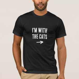 T-shirt Je suis avec les chats drôle Halloween non costume