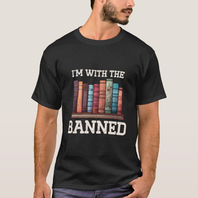 T-shirt Je Suis Avec Les Lecteurs De Livre Drôle Interdits (Devant)