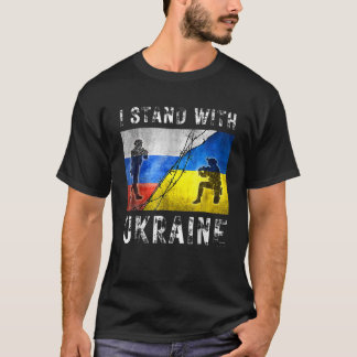 T-shirt Je Suis Avec L'Ukraine Américain Ukrainien Drapeau