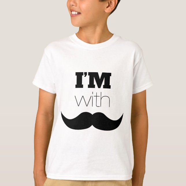 T-shirt Je suis avec Moustache (Devant)