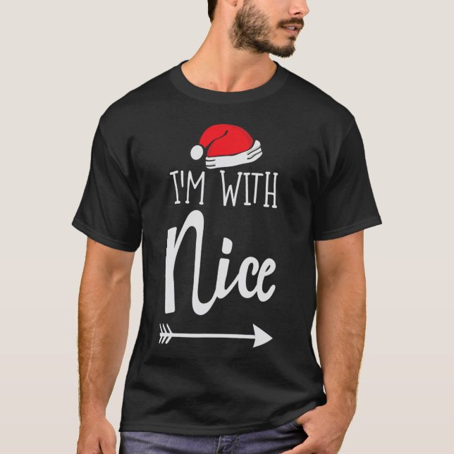 T-shirt Je suis avec Nice I Christmas Twosome costume cade (Devant)