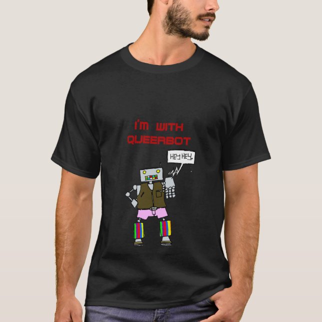 T-shirt Je suis avec Queerbot (Devant)