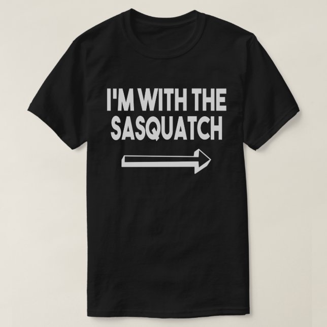 T-shirt Je suis avec Sasquach Easy Halloween jumelés Coupl (Design devant)