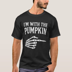 T-shirt Je suis avec The Pumpkin Funny Halloween Costume M