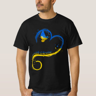 T-shirt Je suis avec Ukraine Dove Drapeau Paix Free Ukrain