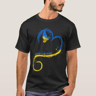 T-shirt Je suis avec Ukraine Dove Drapeau Paix Free Ukrain