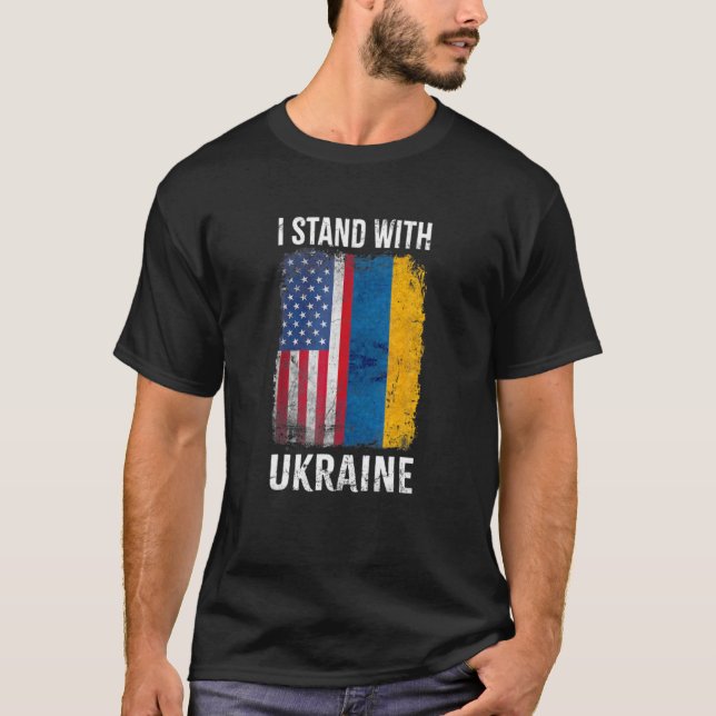 T-shirt Je Suis Avec Ukraine Su Port UKRAINE Ukrainienne A (Devant)