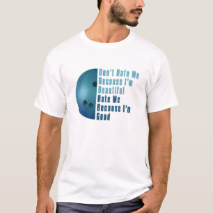 T-shirt Je Suis Beau Je Suis Bon Bowling Bleu