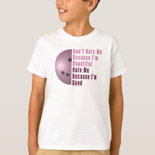 T-shirt Je Suis Beau Je Suis Bon Bowling Rose