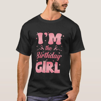 T-shirt Je suis Birthday Girl Coquette Bow Family Party Do