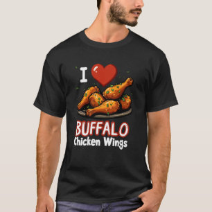 T-shirt Je suis Buffalo Chicken Wings BBQ Hot Wing Sauce G