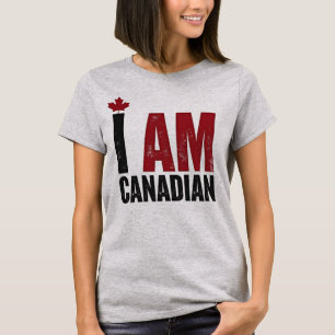 T-shirt Je suis Canadien - Déclaration patriotique et feui