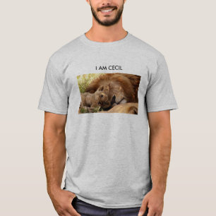 T-shirt Je suis Cecil le lion avec son petit