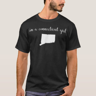 T-shirt Je suis Connecticut Girl State Map Connecticut 