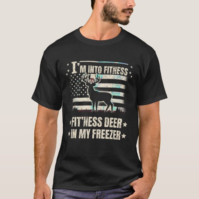 T-shirt Je suis dans Fitness Deer Freezer Funny Deer Chass (Devant)