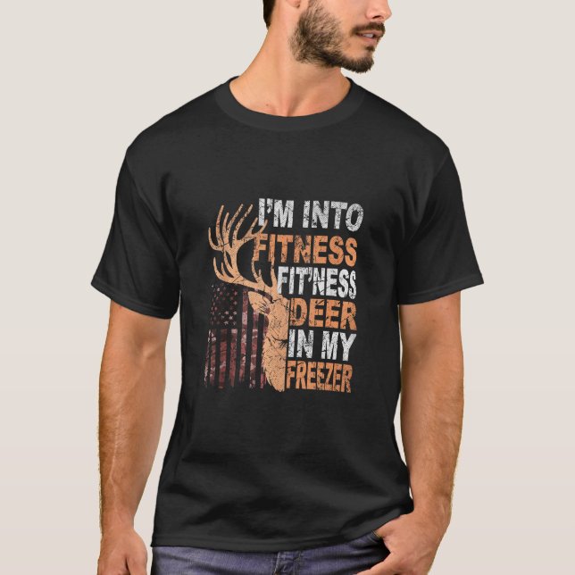 T-shirt Je suis dans Fitness Deer Freezer Funny Hunter Pap (Devant)