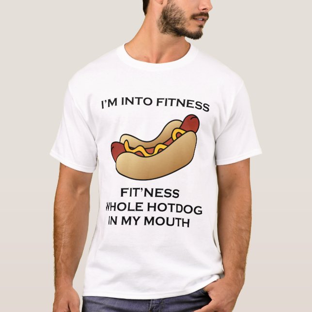T-shirt Je suis dans le hot-dog de forme physique (Devant)