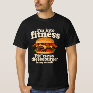 T-shirt Je suis dans l'effort physique Cheeseburger dans m
