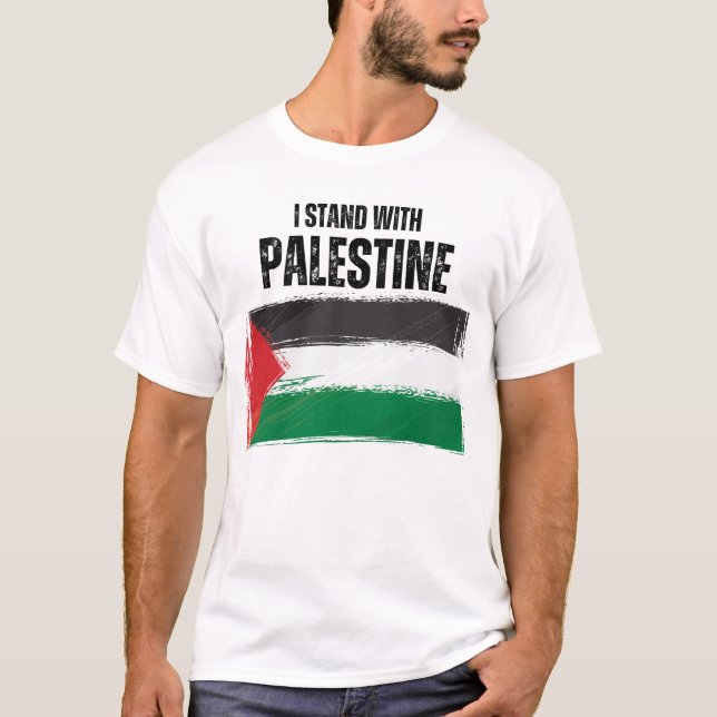 T-shirt Je suis debout avec le soutien palestine palestine (Devant)