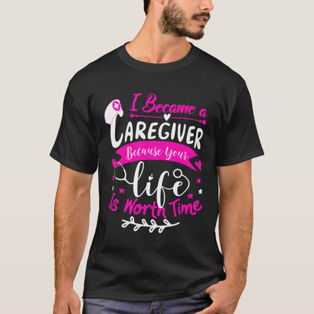 T-shirt Je suis devenu un aidant professionnel Drôle Infir (Devant)