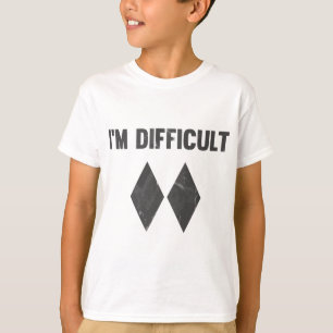 T-shirt Je suis difficile Double Black Diamond Ski Snowboa