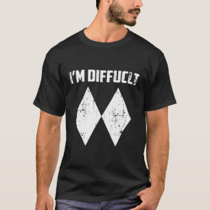 T-shirt Je Suis Difficile Drôle Double Diamants Noirs Ski 