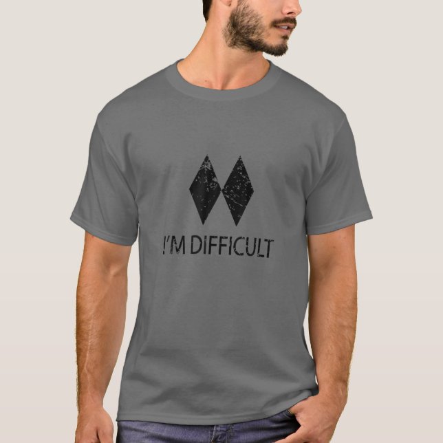 T-shirt Je suis difficile Sarcastique Funny Skiing Double  (Devant)