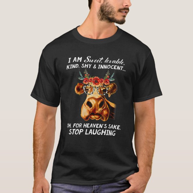 T-shirt Je Suis Doux, Aimable, Chaleureux Et Innocent Vach (Devant)