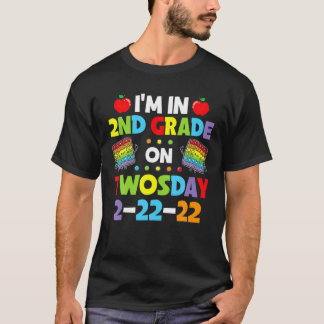 T-shirt Je suis en 2e année mardi 2-22-22 Deuxième