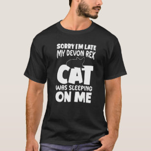 T-shirt Je suis en retard, mon chat dormait sur moi Chat