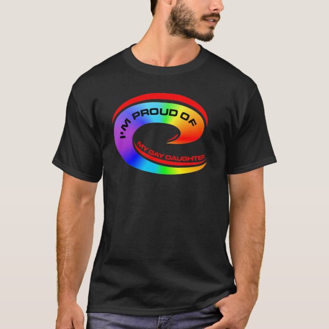 T-shirt Je suis fier de ma fille gaie (Devant)