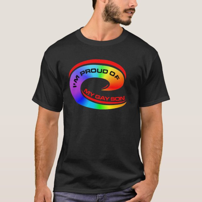 T-shirt Je suis fier de mon fils gai (Devant)