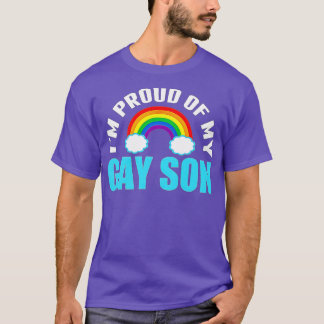 T-shirt Je suis fier de mon fils gay LGBQ maman ou papa