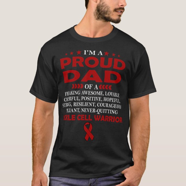 T-shirt Je suis fier papa du guerrier de la CELLULE SICKLE (Devant)