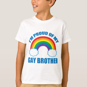 T-shirt Je suis fière de ma soeur gay LGBT, mon frère ga