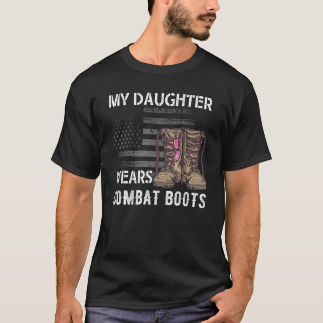 T-shirt Je suis fière de soutenir nos troupes mon chien po (Devant)