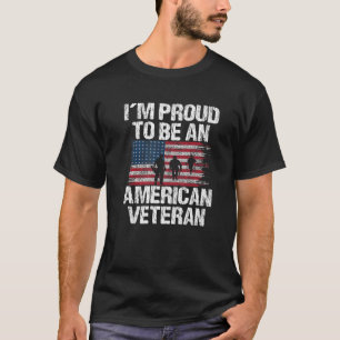 T-shirt Je Suis Fière D'Être Un Arme Patriotique De Vétéra