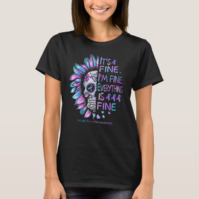 T-shirt Je suis fin crâne Sugar Prévention Suicide Sensibi (Devant)