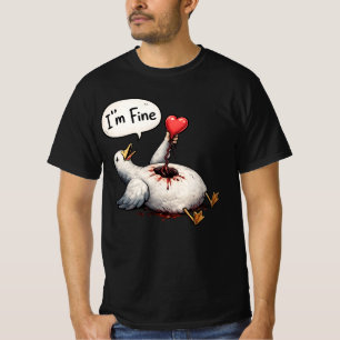 T-shirt Je Suis Fin Drôle Silly Goose Tenant Coeur Humour 