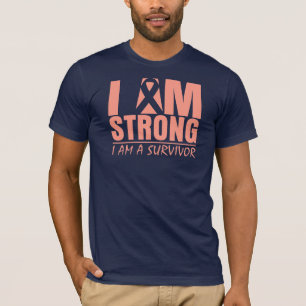 T-shirt Je suis fort - je suis un survivant - Cancer utéri