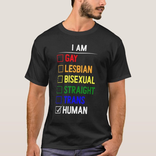 T-shirt Je Suis Gay Lesbienne Bisexuel Droit Transhumain (Devant)
