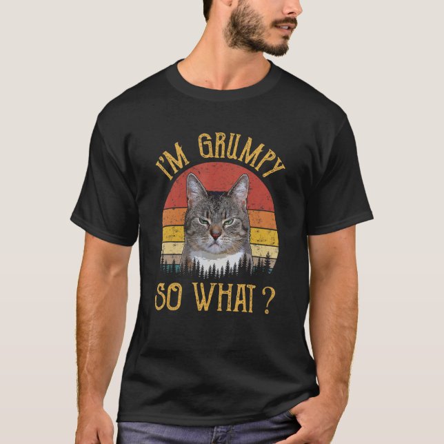 T-shirt Je suis Grumpy Alors Ce Kitten Catkin Kitty Mème e (Devant)