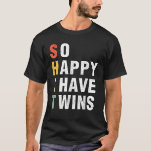 T-shirt Je suis heureux d'avoir des jumeaux amusant les pè