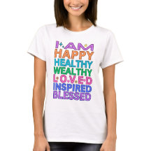Je Suis Heureux Sain Wealthy Loved Tee - Rainbow"