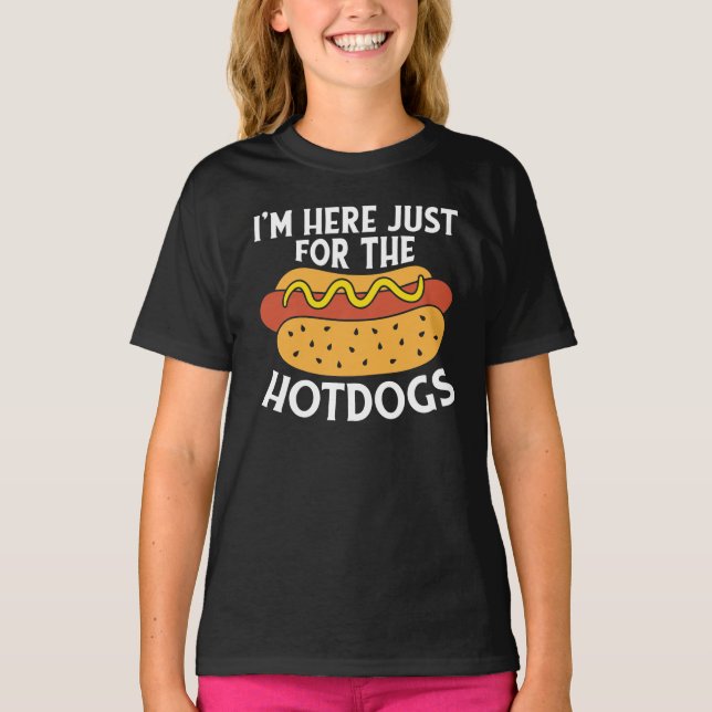T-shirt Je suis ici juste pour les chiens de traîneau (Devant)
