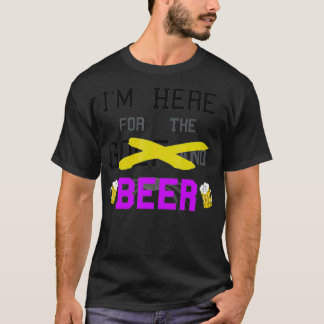 T-shirt Je suis ici pour le Golf et Bière Pères humoristiq