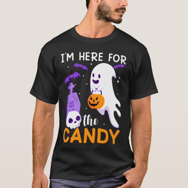 T-shirt je suis ici pour les bonbons (Devant)