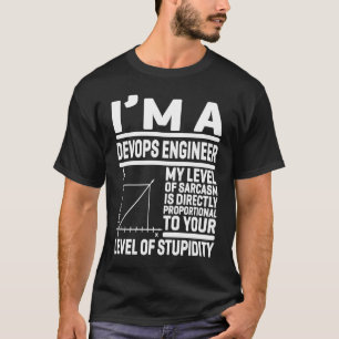 T-shirt Je suis ingénieur DevOps Mon niveau de sarcasme es