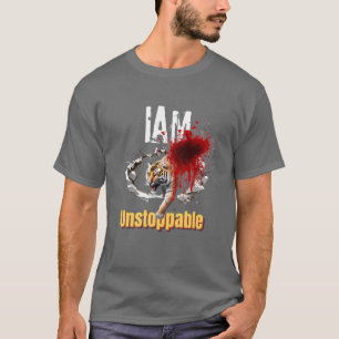 T-shirt Je Suis Instoppable Tiger Percée Bloody Graphisme